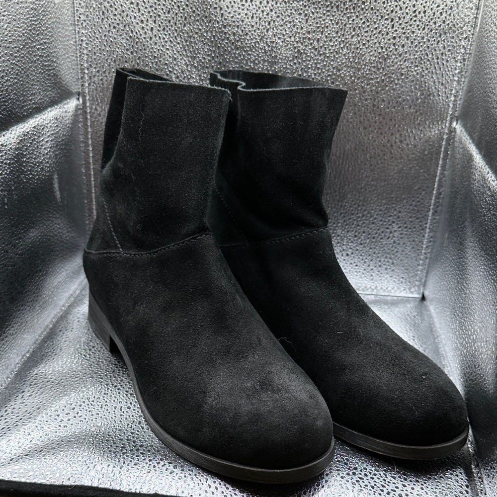 Eileen Fisher Black Suede Ankle Boots